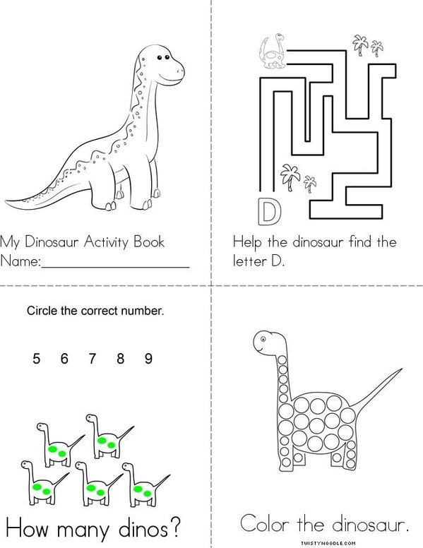 Dinosaur Activity Book Printable
