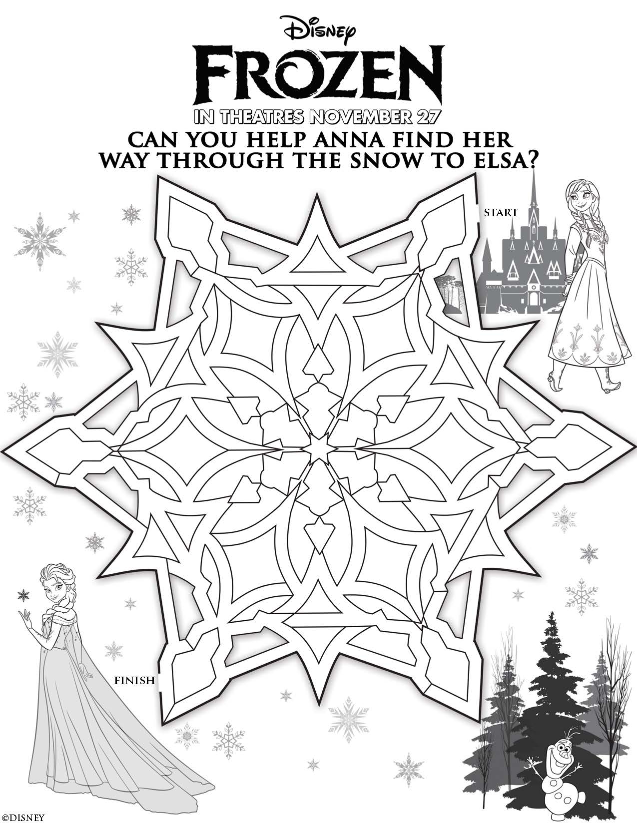 Disney 39 s FROZEN Printable Activities And Games For Kids