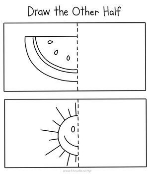  Draw Other Half Summer Activity worksheet By KT Creates By Katie Bennett