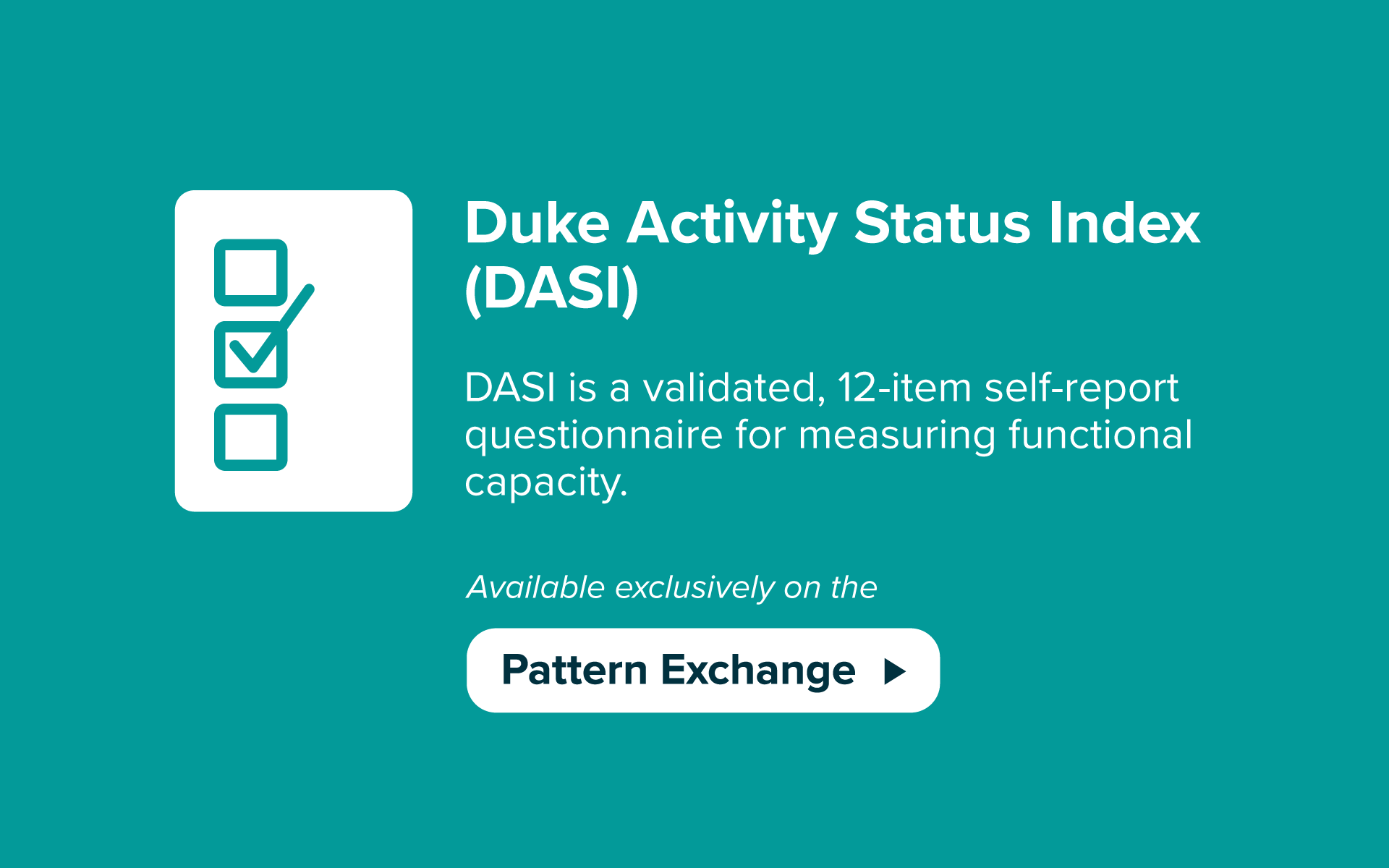 Duke Activity Status Index DASI Pattern Exchange
