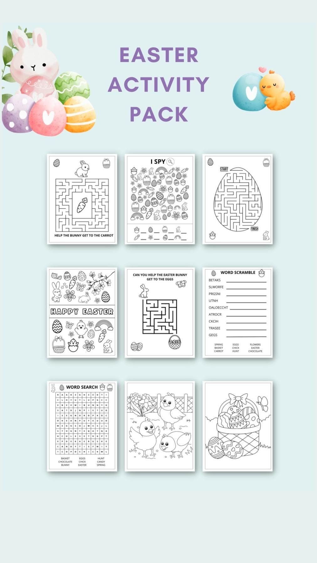 Easter Activity Printable Easter Games Easter Word Search Easter 