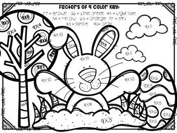 Easter Color By Number Multiplication 2 12 Great For Introducing Facts 