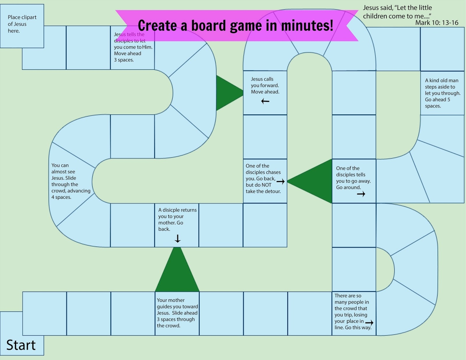 Easy Breezy Sunday School Create A Board Game In Minutes Worksheets 