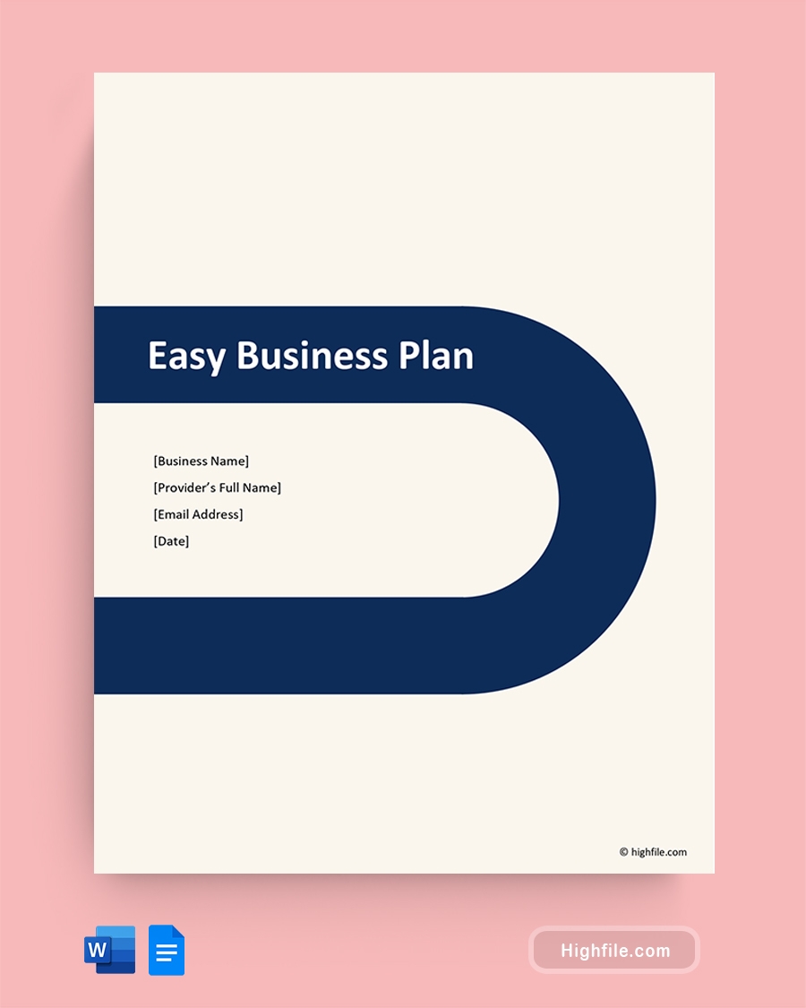 Easy Business Plan Template Word Google Docs Highfile
