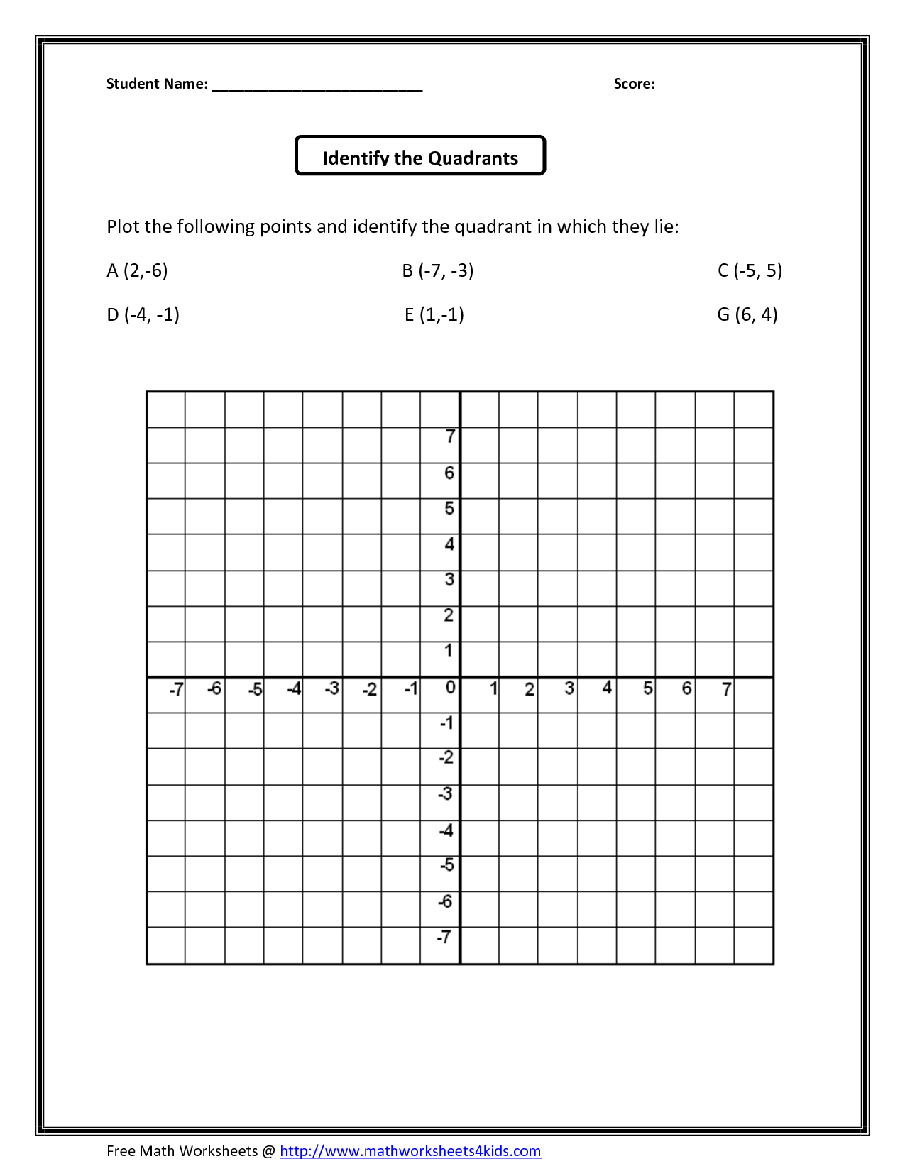 Easy Free Printable Coordinate Graphing Pictures Worksheets Printable