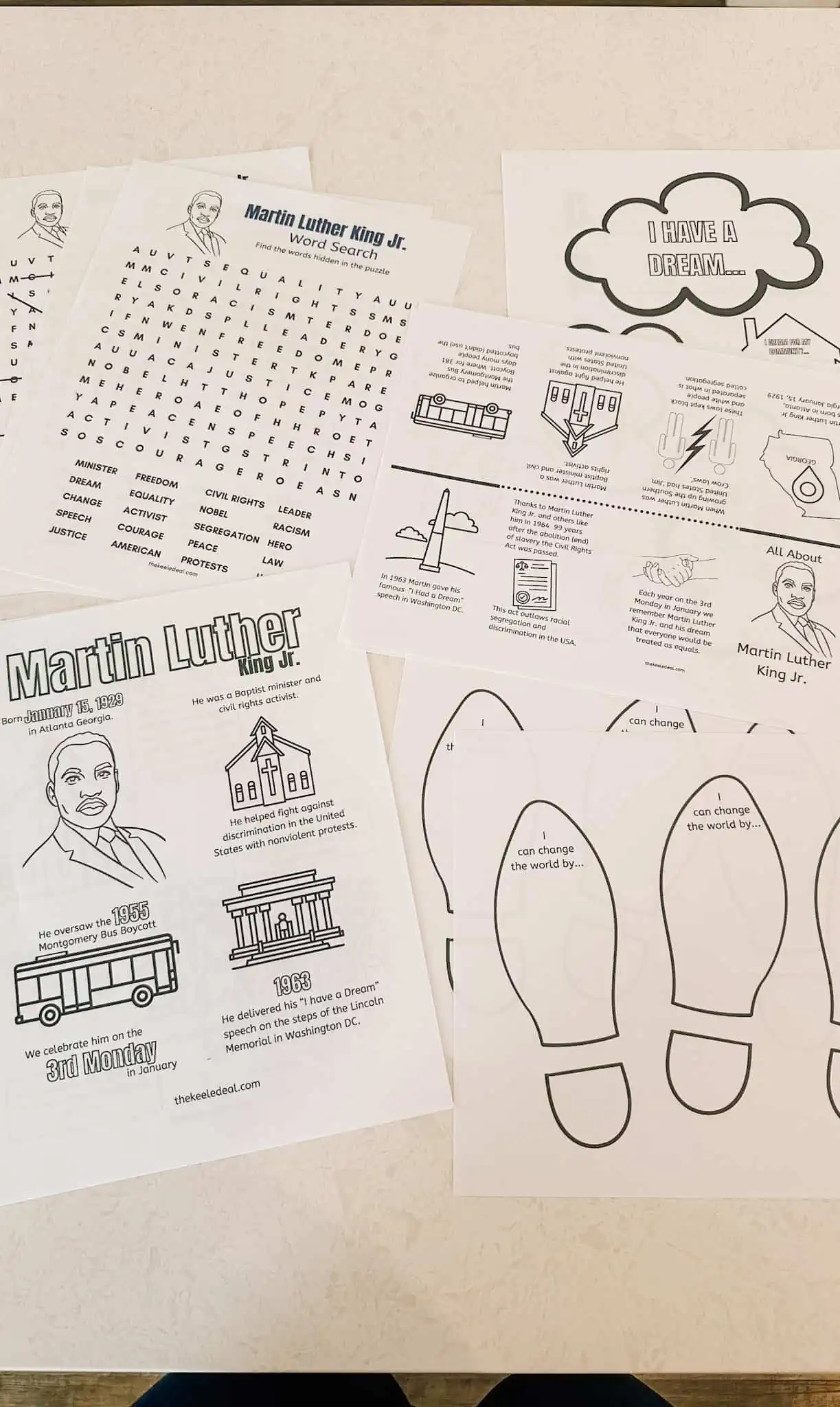martin luther king jr printable activities 2nd grade