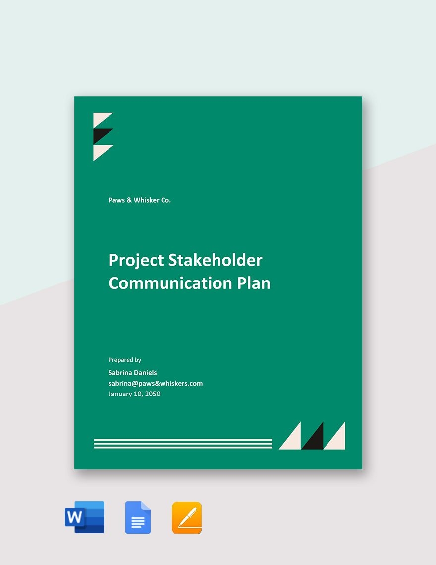 stakeholder communication plan template