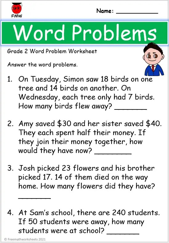 math word problems worksheet