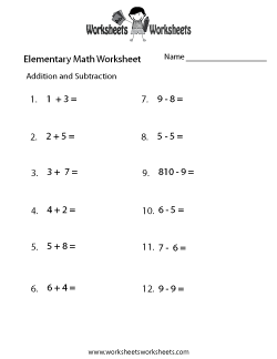 Elementary Math Worksheets Worksheets Worksheets