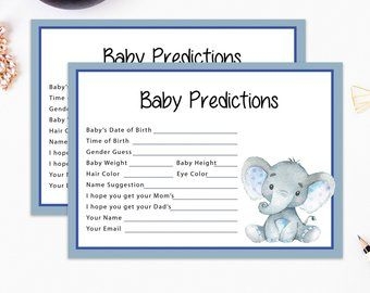 Elephant Predictions Elephant Party Game Guess Baby Weight Baby 
