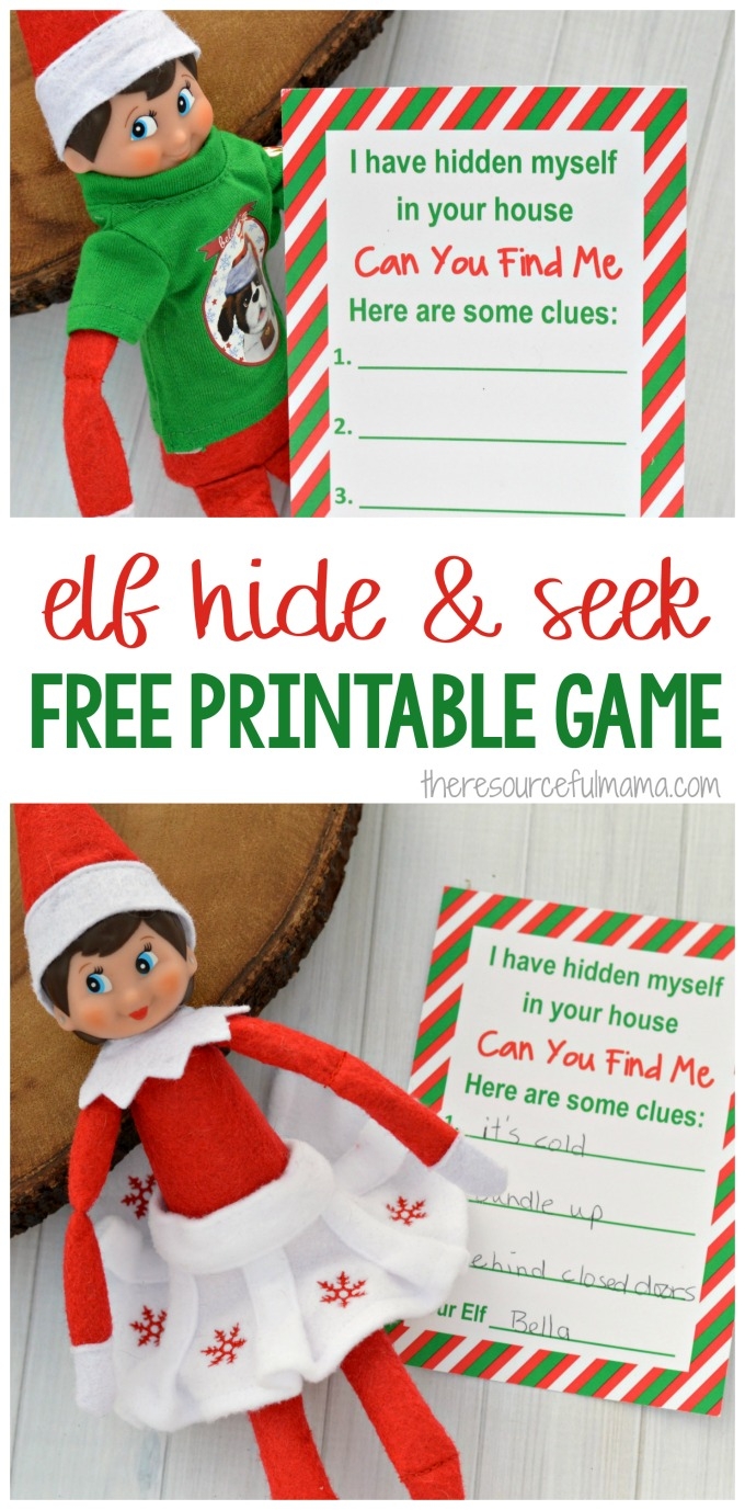 Elf On The Shelf Activity Printable Hide Seek Game The