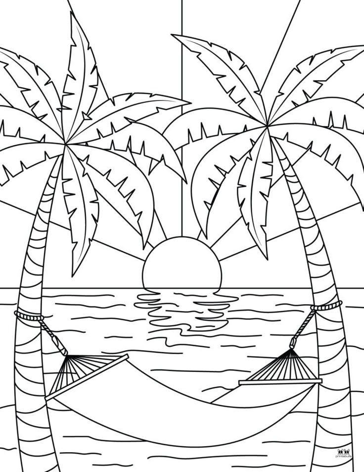 beach coloring pictures printable