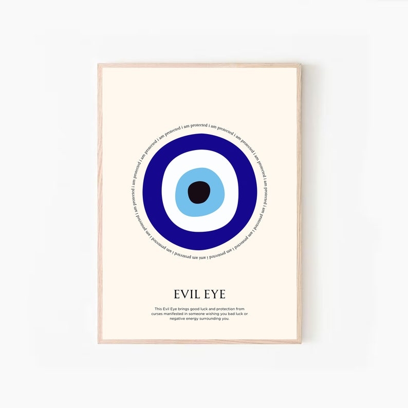 Evil Eye Printable Evil Eye Poster Evil Eye Print Protection Evil