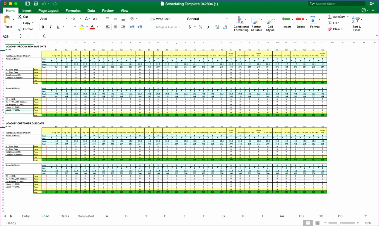 Excel Resource Planning Template