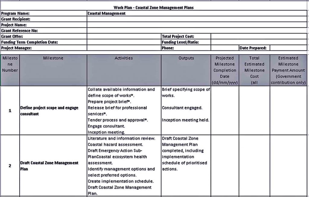 Excel Work Plan Template Room Surf