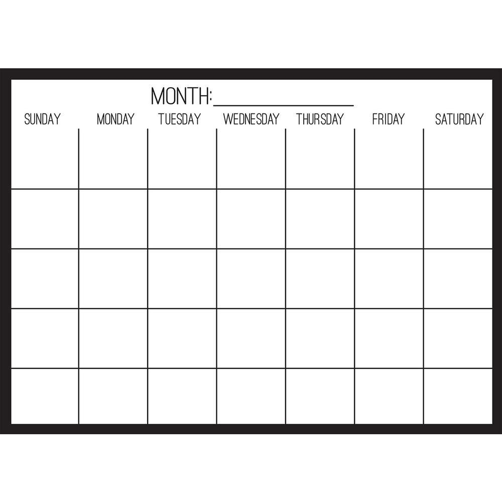 Exceptional Monthly Calendar Dry Erase Printable PDF Ms Word Formats
