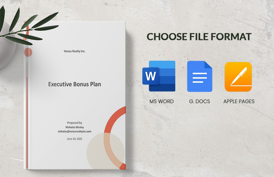 Executive Bonus Plan Template In Word PDF Google Docs Pages 