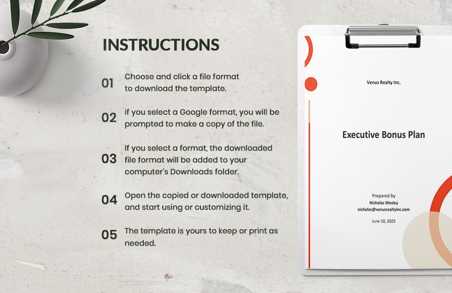 Executive Bonus Plan Template In Word PDF Google Docs Pages
