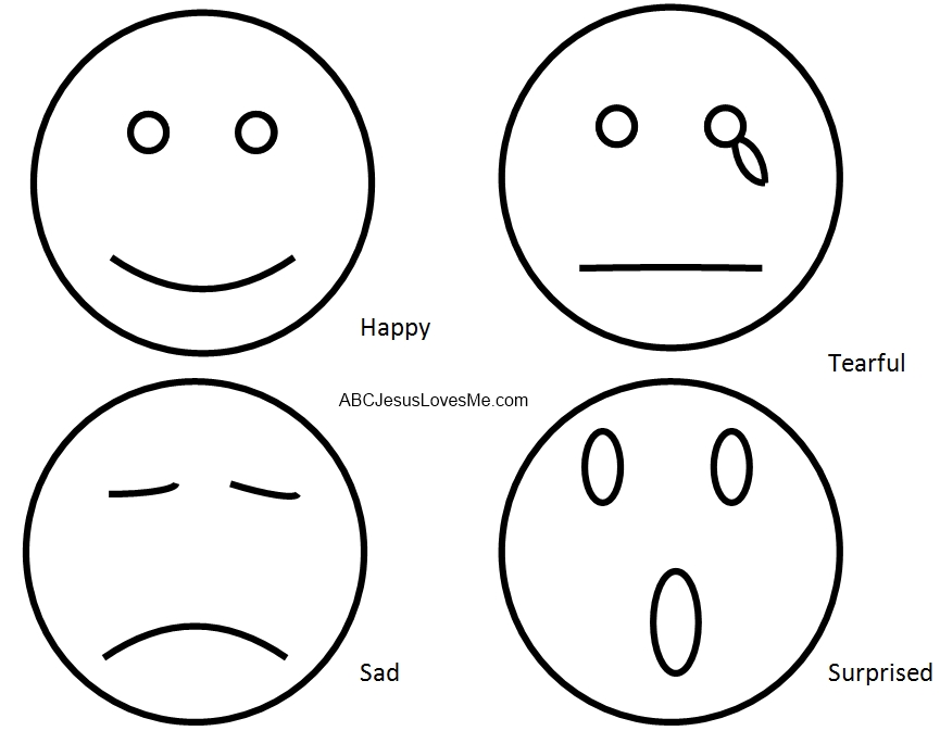 Facial Expressions Printable Coloring Pages