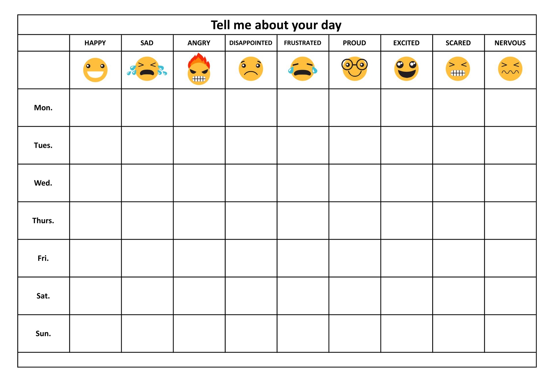 Feelings Chart 20 Free PDF Printables Printablee
