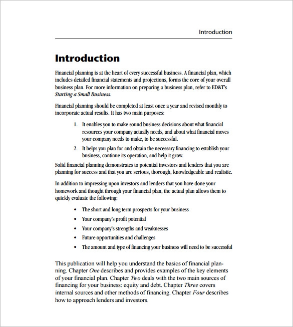 Financial Plan Template 15 Word Excel PDF Documents Download