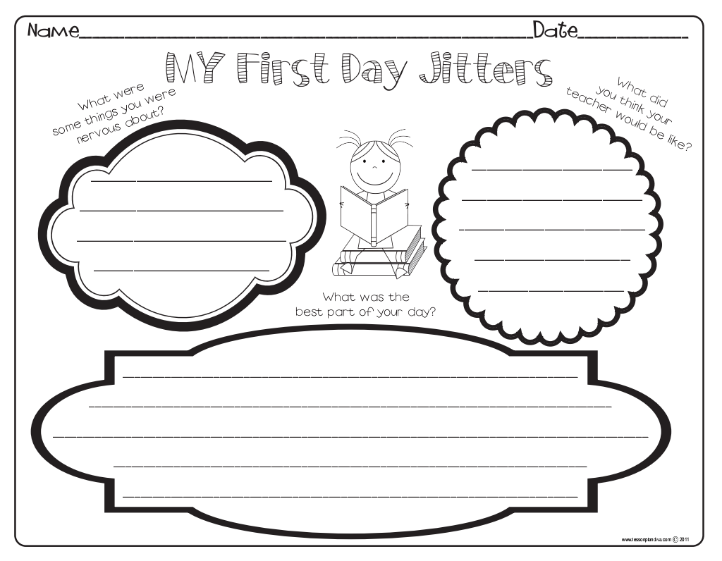 first day jitters free printable activities