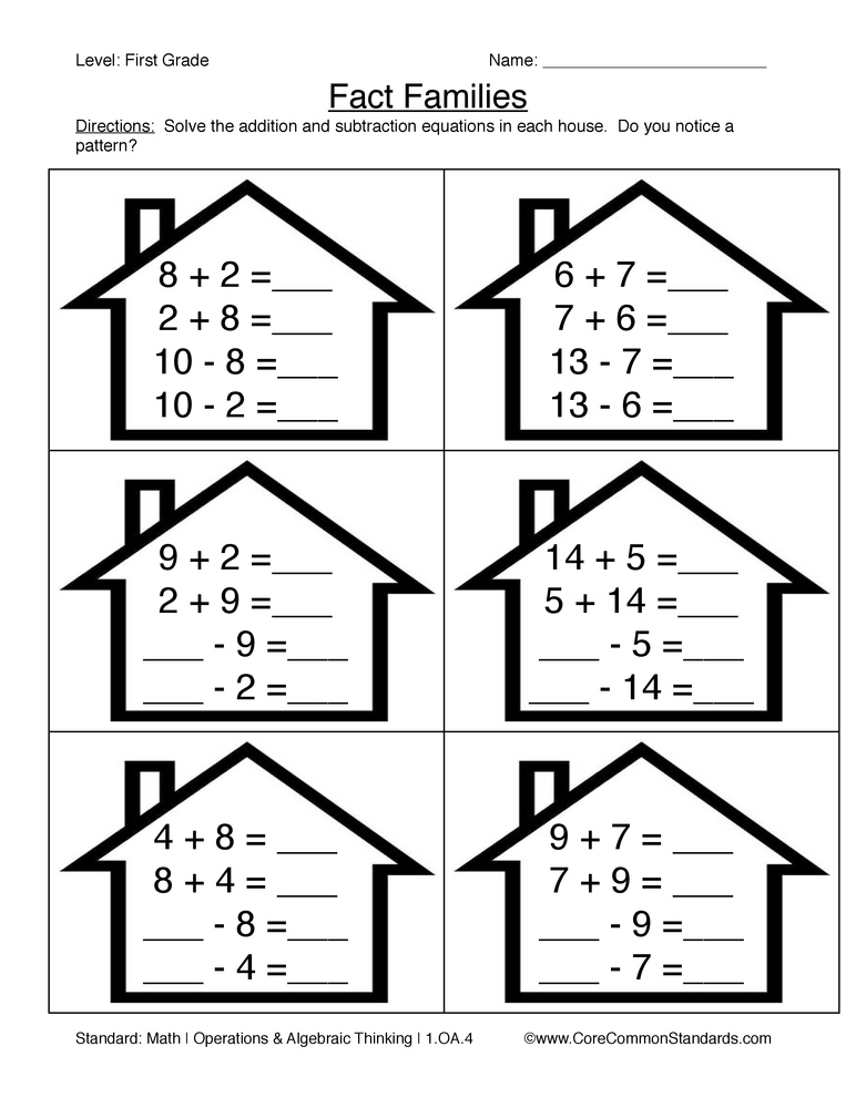 First Grade Common Core Math Worksheets Common Core Worksheets