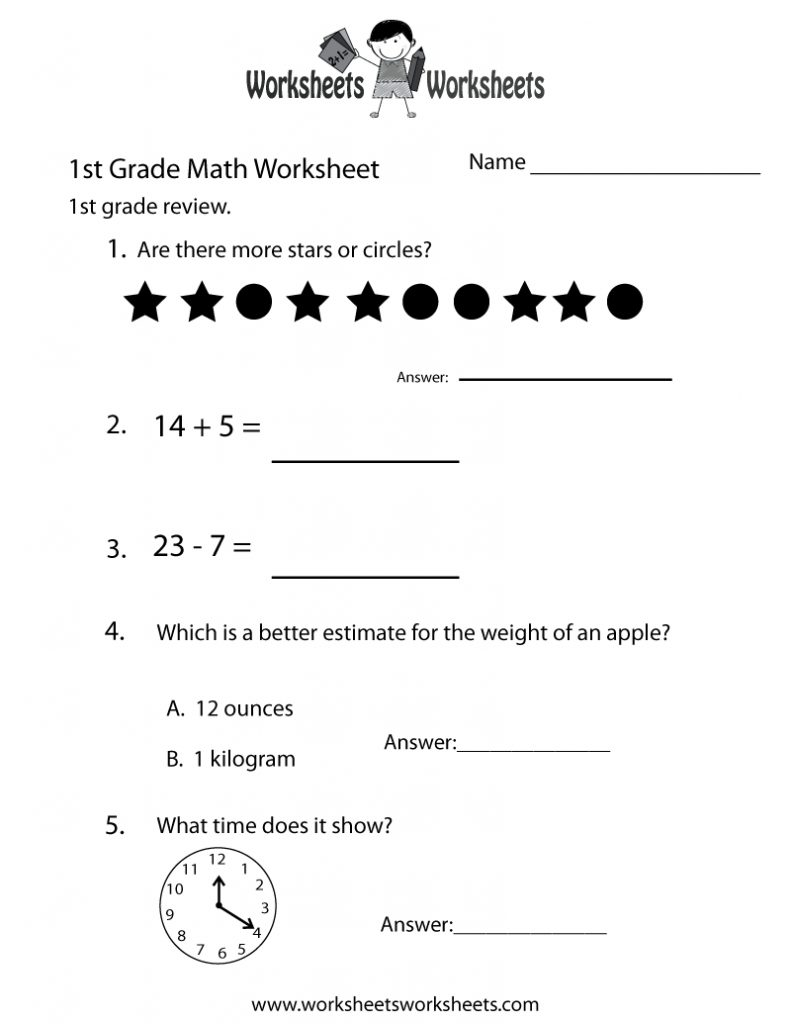 printable children's math worksheets