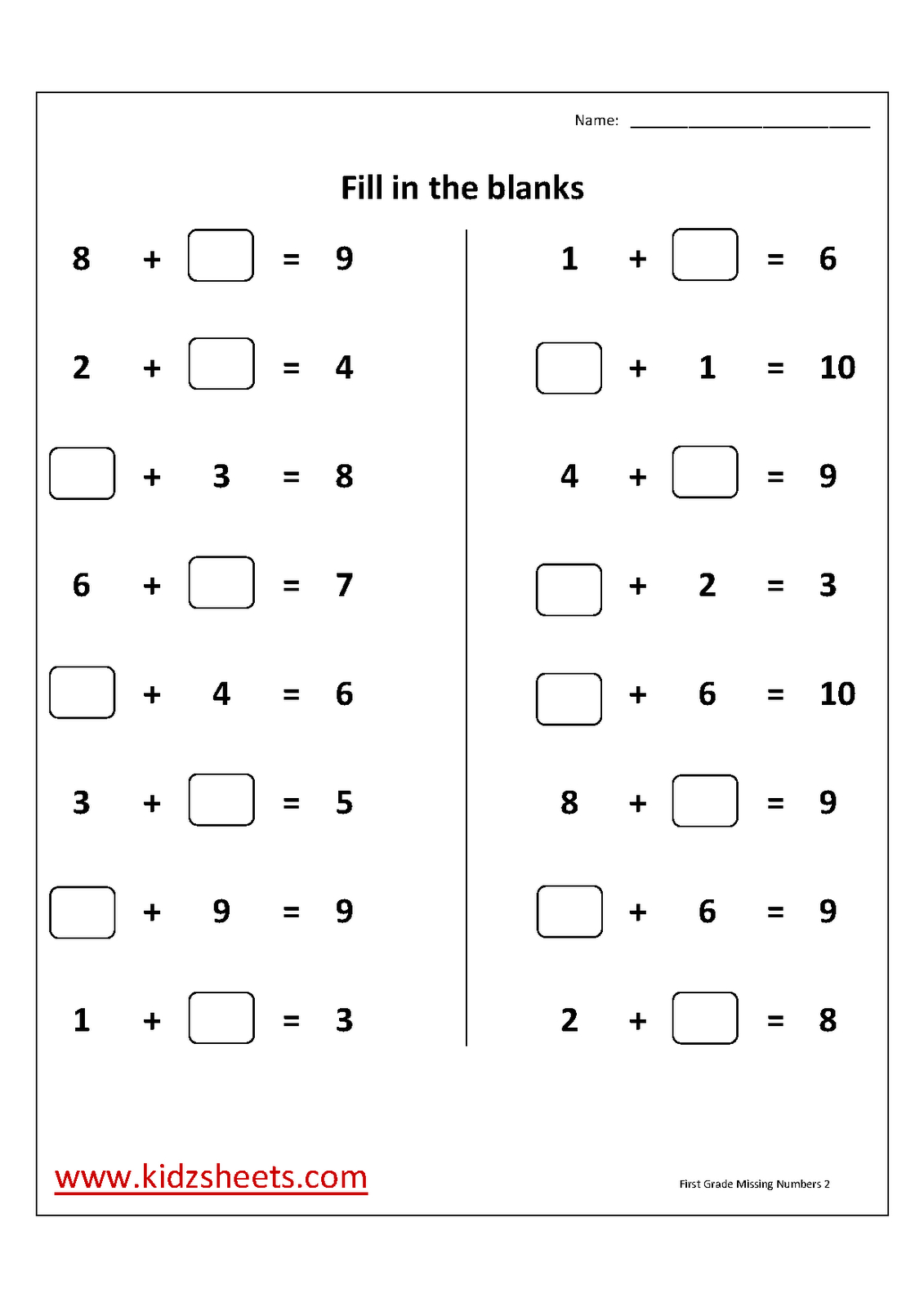 First Grade Math Practice Worksheet Printable Children 39 s Books 