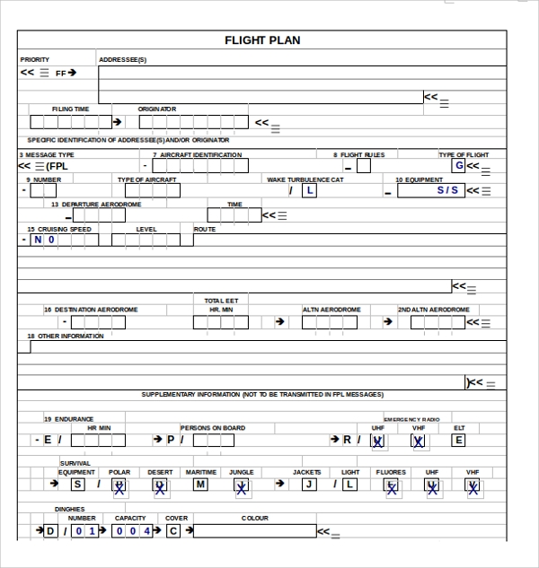 flight plan template