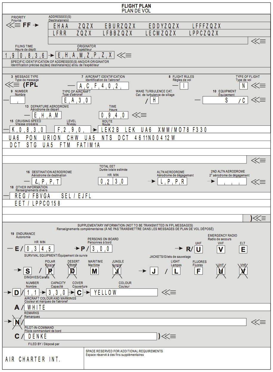 Flight Plan Template