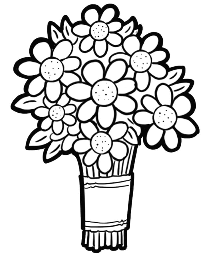 Flower Bouquet Printable Coloring Page Printable Coloring Pages