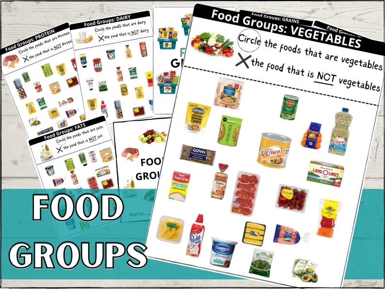 Food Group Printable Packet Food Pyramid Resource Healthy Etsy