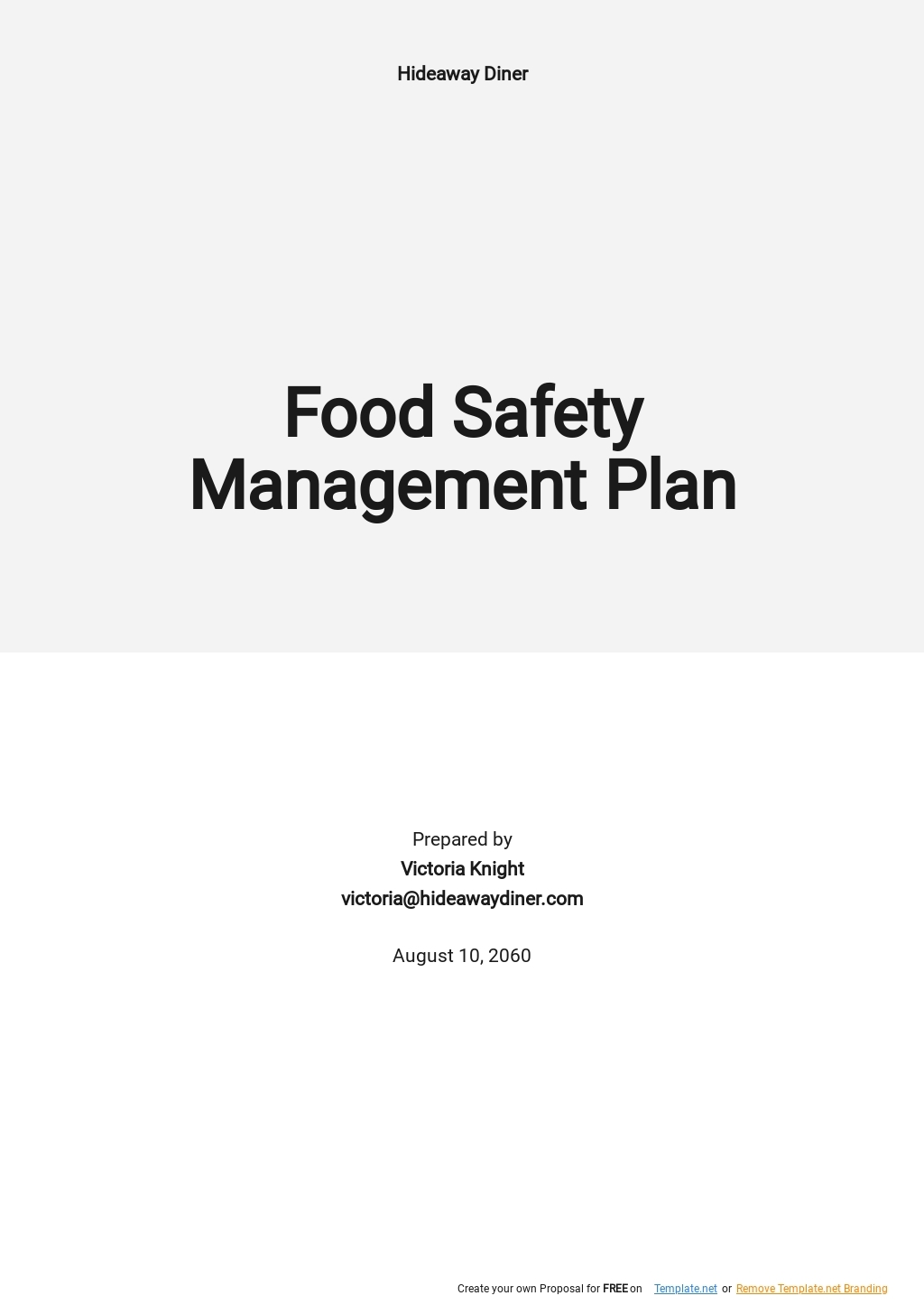 food safety plan template