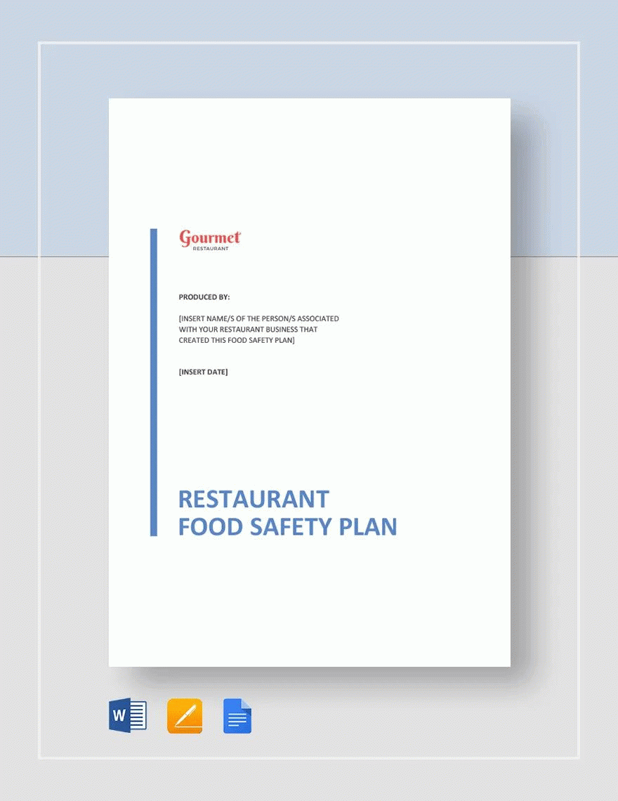 Food Safety Plan Templates In Word FREE Download Template