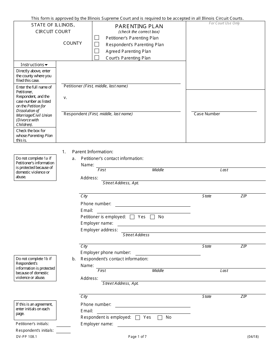 Form DV PP108 1 Fill Out Sign Online And Download Fillable PDF 