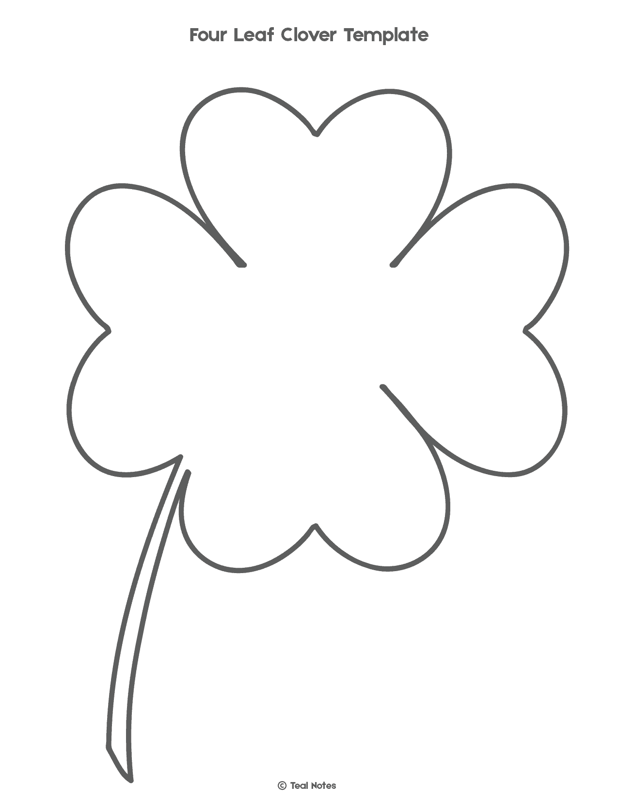 Four Leaf Clover Template Free Shamrock Template Printable