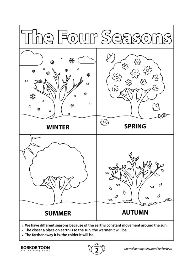 Four Seasons Printable Coloring Pages GiovannytePaul