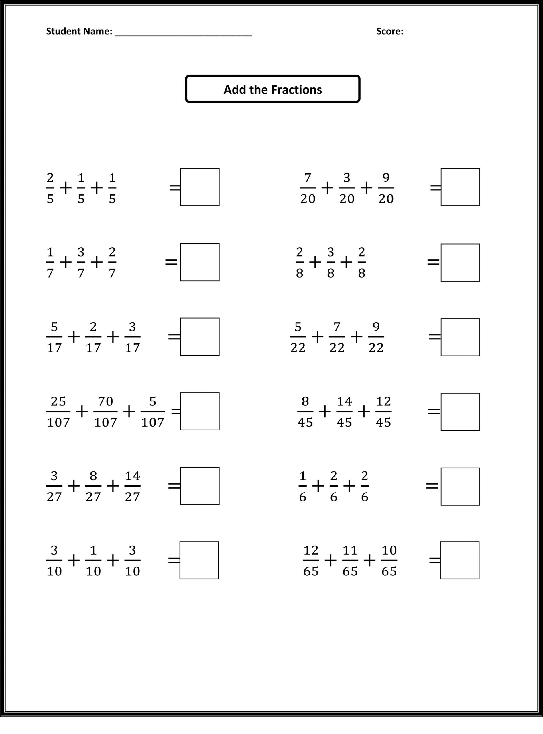 Fourth Grade Math Worksheets To Print Learning Printable