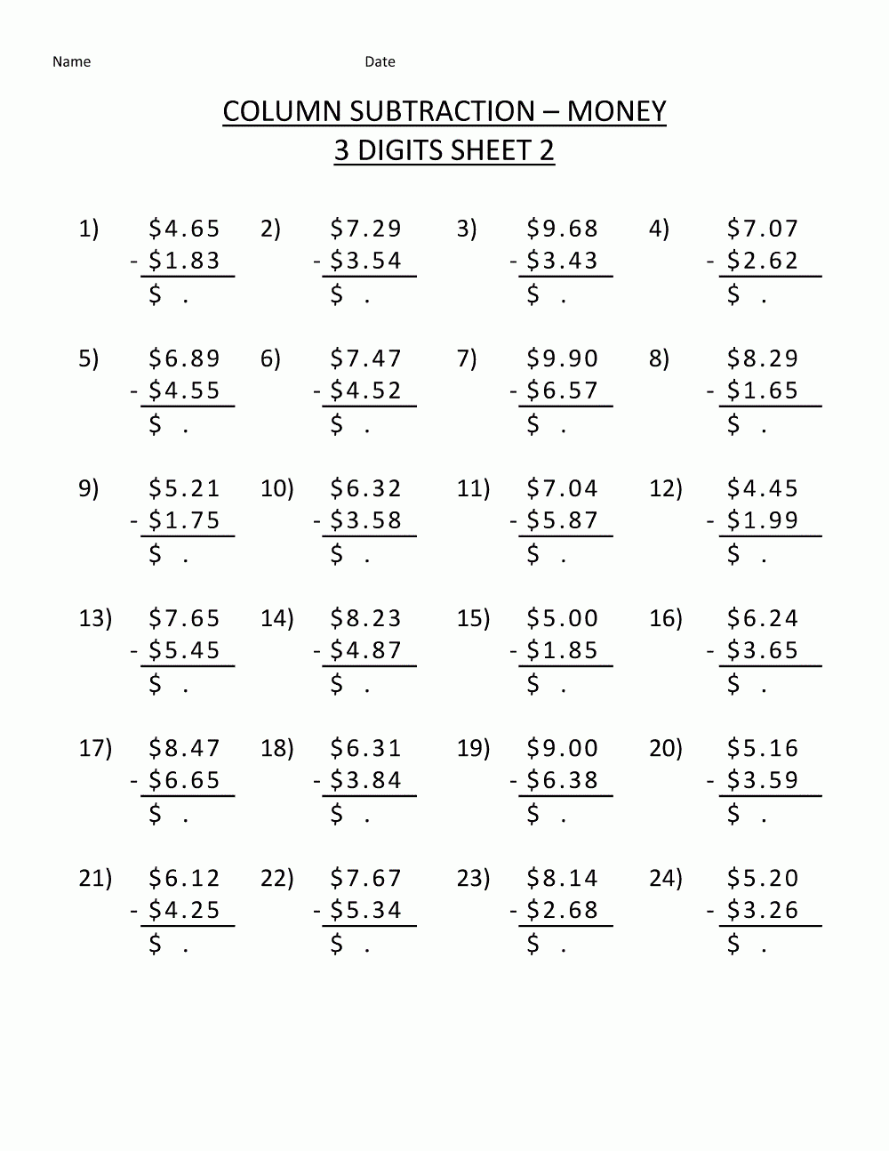 math activity sheets for 4th grade printable