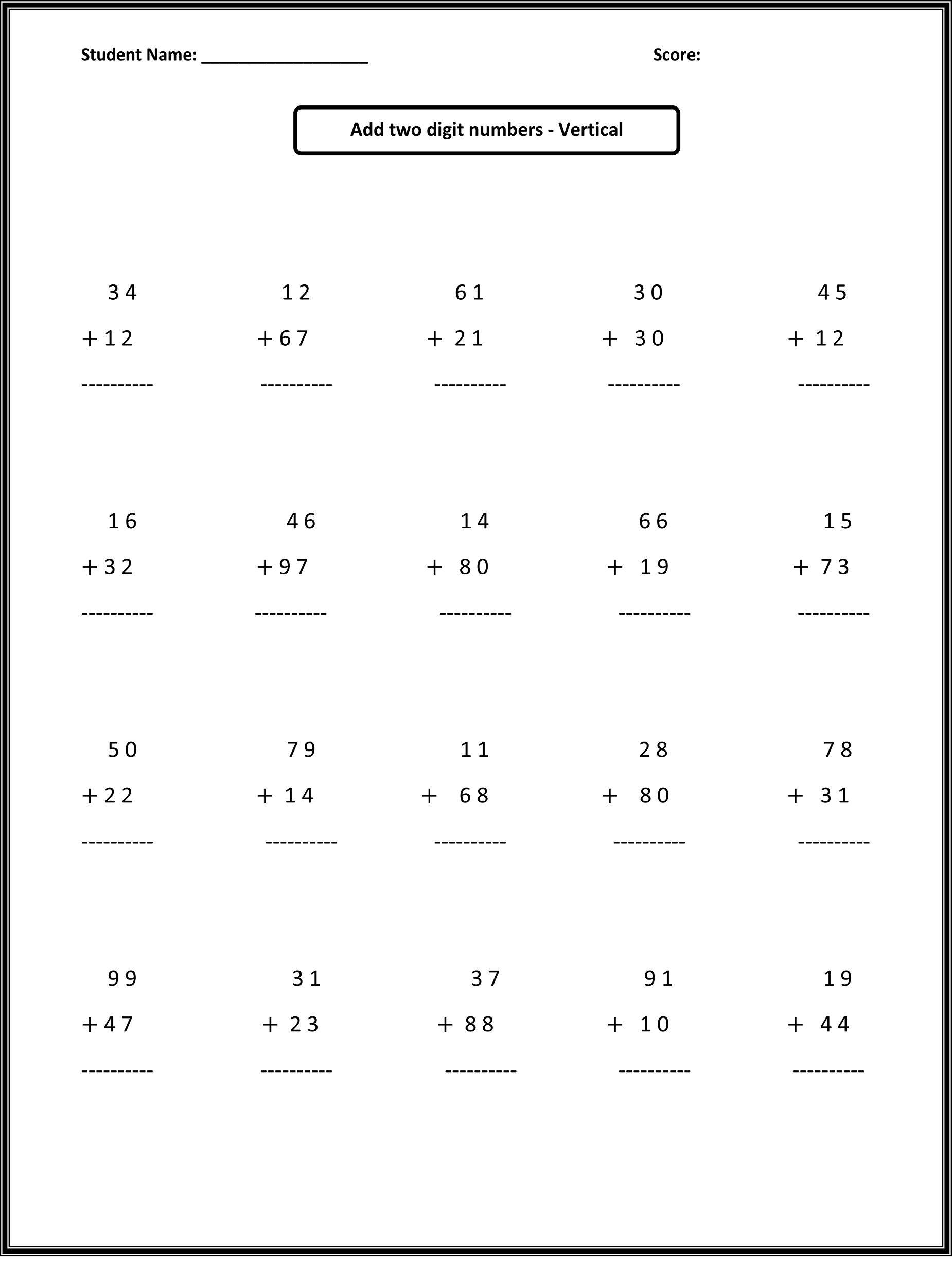 free math worksheets 2nd grade