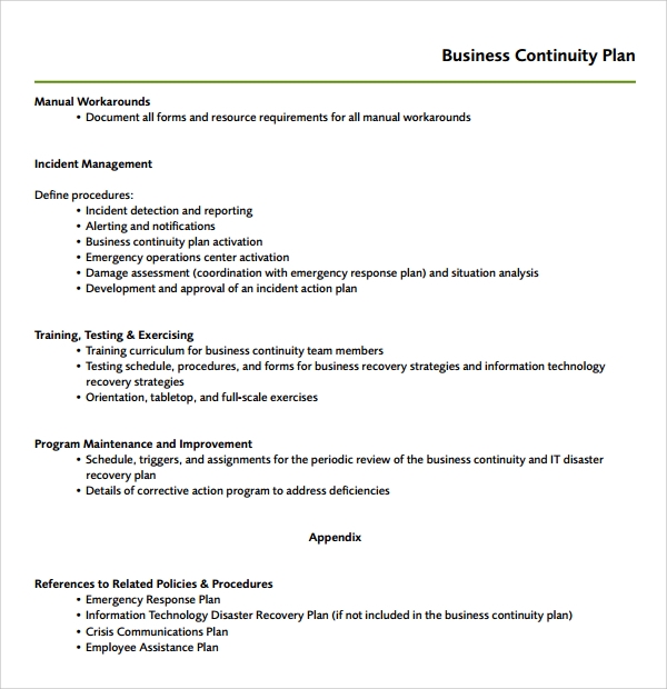 FREE 7 Sample Continuity Plan Templates In MS Word PDF