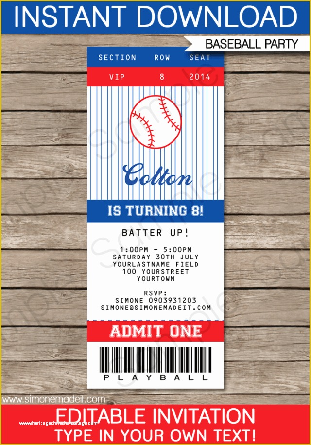 Free Baseball Ticket Template Of Printable Baseball Game Ticket 