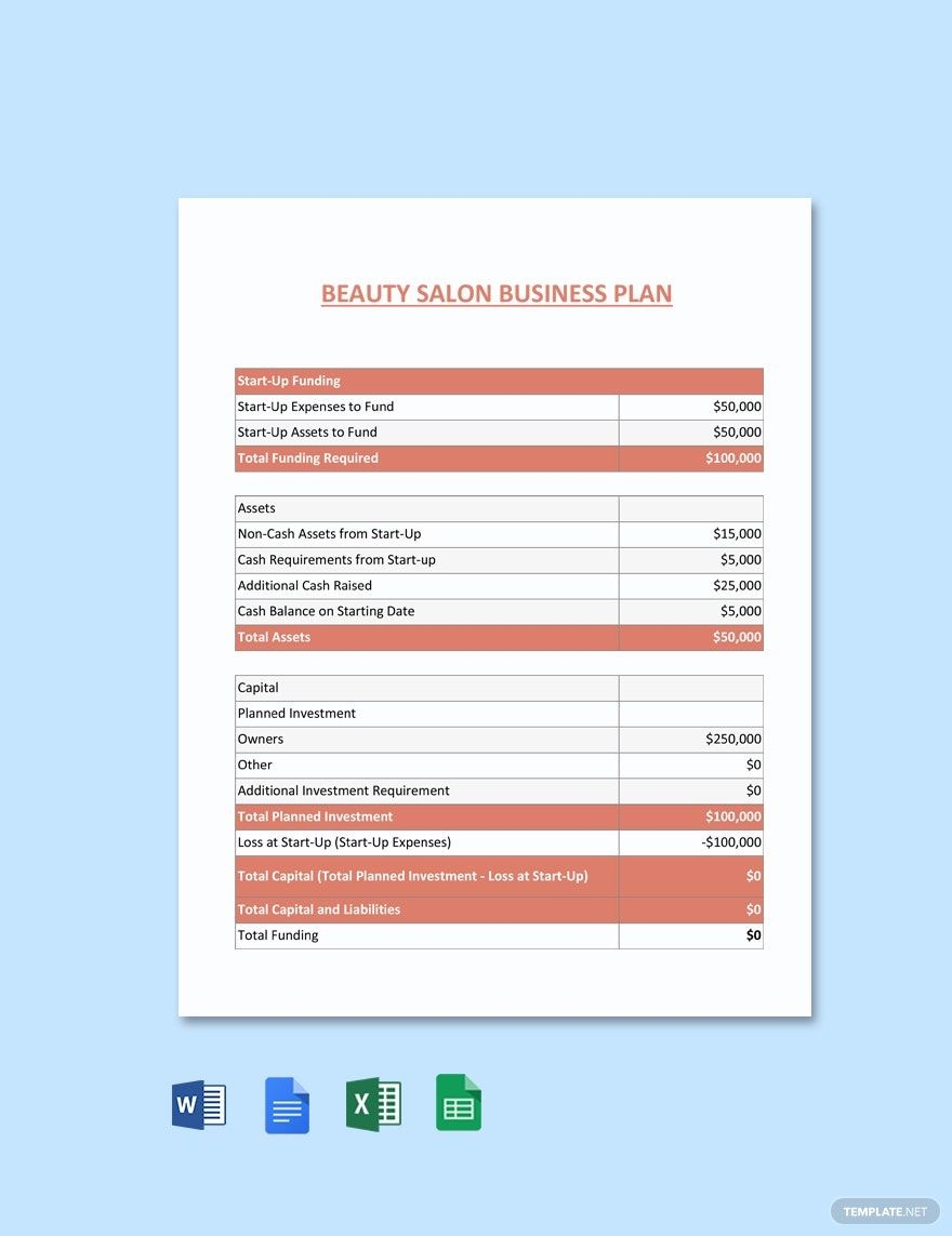 Free Beauty Salon Business Plan Template Google Docs Google Sheets 
