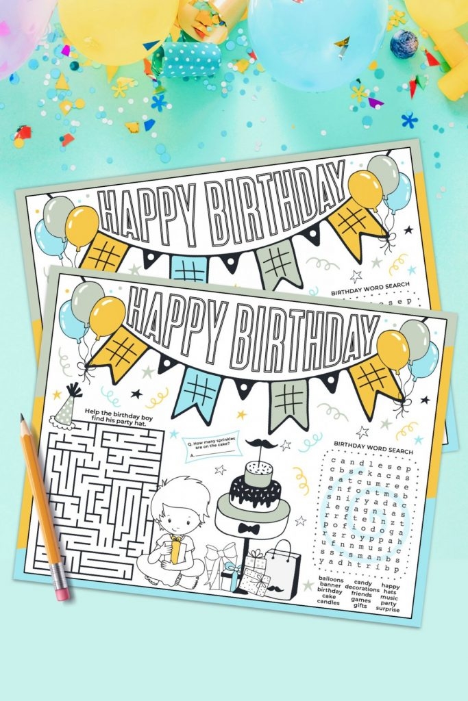 Free Birthday Activity Sheets 14 Birthday Printables