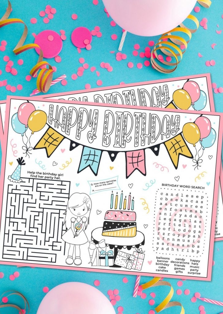 Free Birthday Activity Sheets 14 Birthday Printables