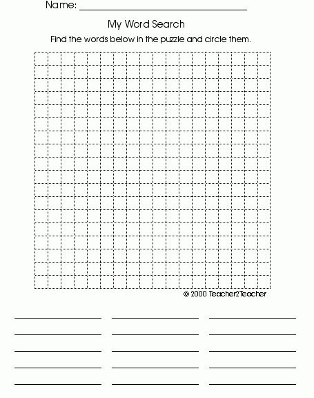 Free Blank Word Search Puzzle Template Printable Online