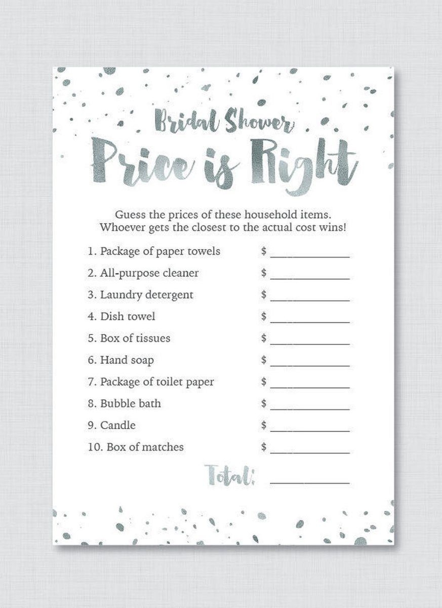 Free Bridal Shower Printable Games Printable Sight Words List