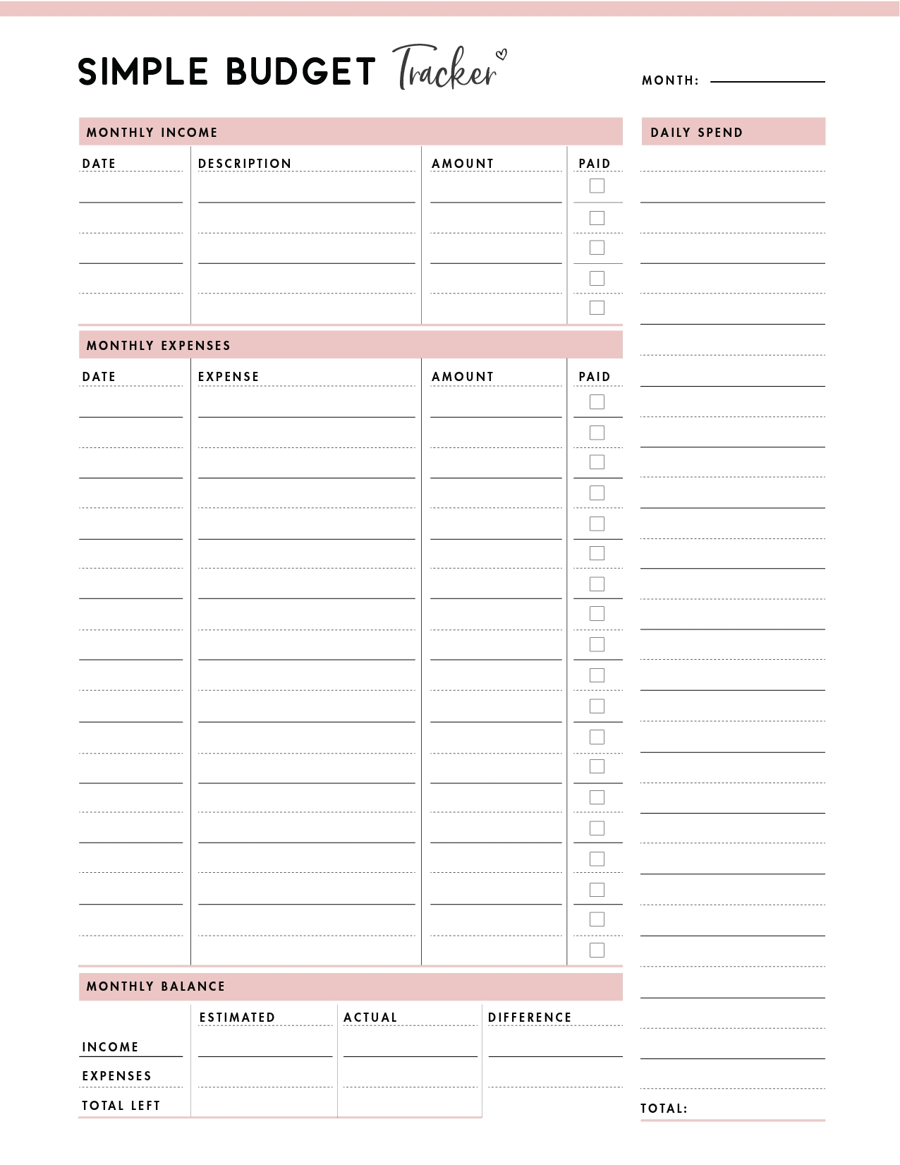 Free Budget Plan Template Gracemens