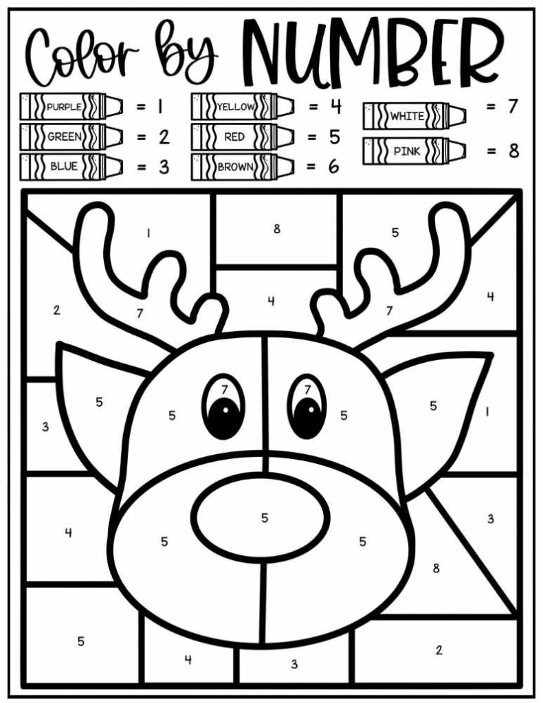 christmas color activities printable